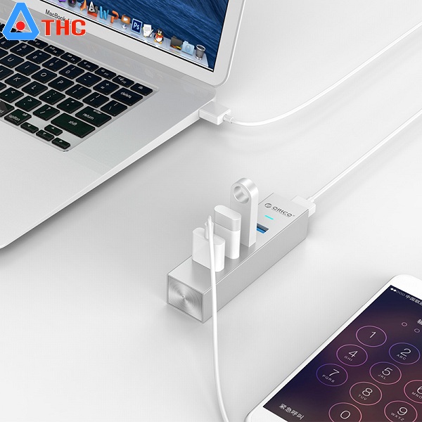 Bộ chia USB 3.0, Hub 4 cổng USB 3.0 Type C vỏ nhôm Orico